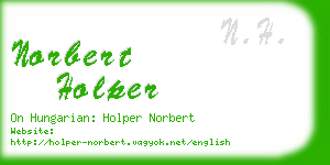 norbert holper business card